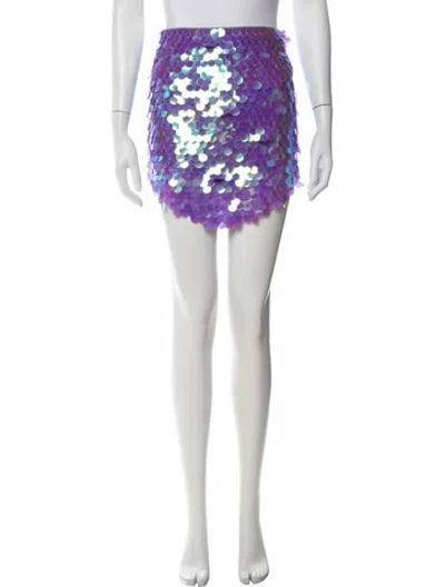 Pre-owned New Arrivals Sequin Embellishments Mini Skirt W/ Tags In Purple