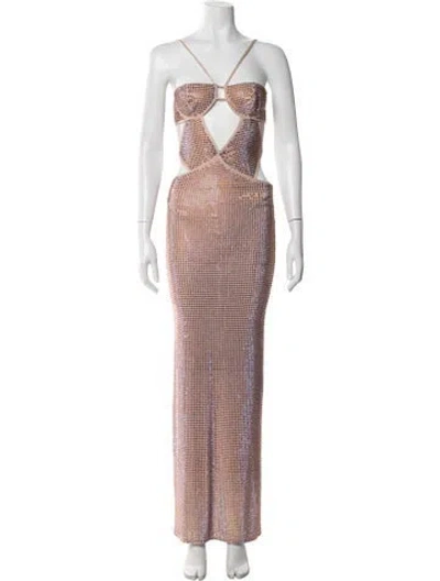 Pre-owned New Arrivals Sequin Long Dress W/ Tags In Neutrals
