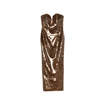 New Arrivals Sequin-embellished Strapless Dress In Animal Print