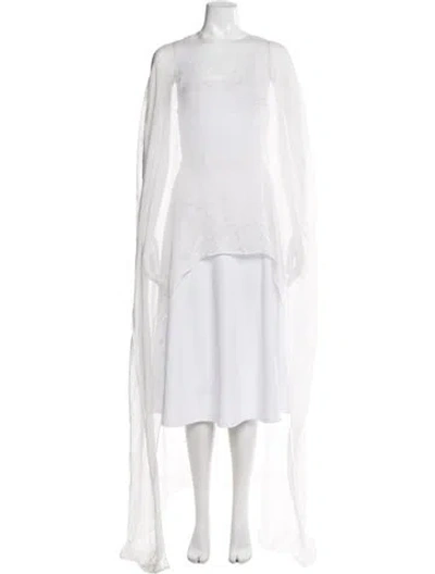 Pre-owned New Arrivals Silk Cape In White