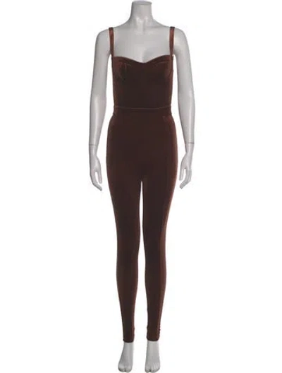 Pre-owned New Arrivals Square Neckline Jumpsuit In Brown