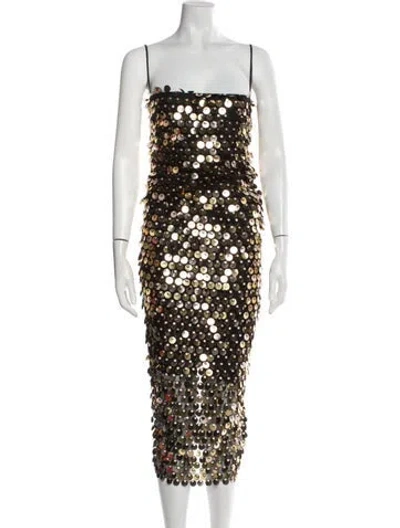 Pre-owned New Arrivals Square Neckline Long Dress In Black