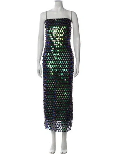 Pre-owned New Arrivals Square Neckline Long Dress In Multi