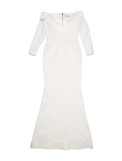 Pre-owned New Arrivals Square Neckline Long Dress In White