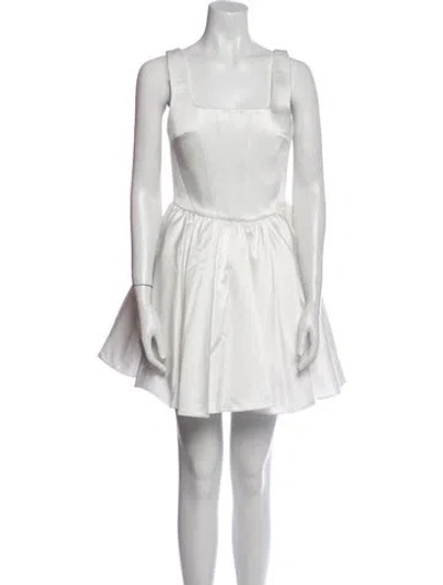 Pre-owned New Arrivals Square Neckline Mini Dress In White