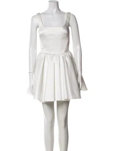 Pre-owned New Arrivals Square Neckline Mini Dress In White