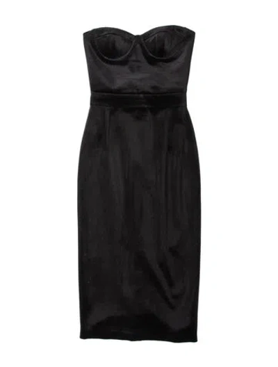 Pre-owned New Arrivals Strapless Knee-length Dress In Black