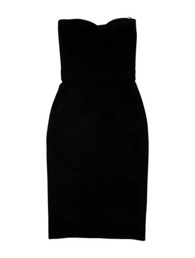 Pre-owned New Arrivals Strapless Knee-length Dress In Black