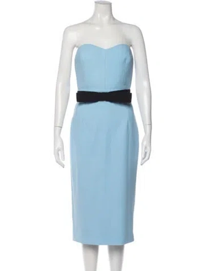 Pre-owned New Arrivals Strapless Knee-length Dress In Blue