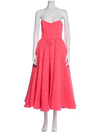 Pre-owned New Arrivals Strapless Knee-length Dress In Red