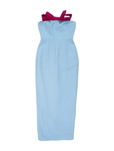Pre-owned New Arrivals Strapless Long Dress In Blue