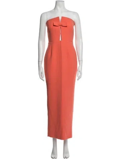 Pre-owned New Arrivals Strapless Long Dress In Orange