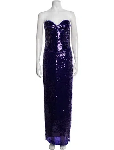 Pre-owned New Arrivals Strapless Long Dress In Purple