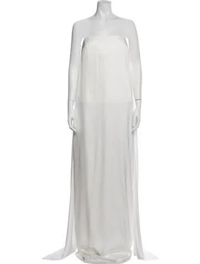 Pre-owned New Arrivals Strapless Long Dress W/ Tags In White