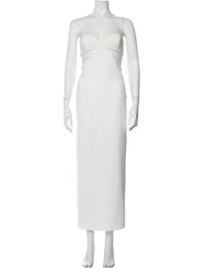 Pre-owned New Arrivals Strapless Long Dress In White