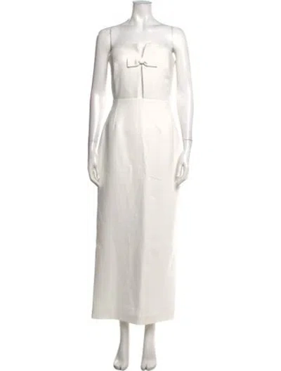 Pre-owned New Arrivals Strapless Long Dress In White