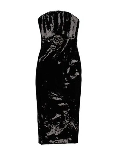 Pre-owned New Arrivals Strapless Midi Length Dress In Black