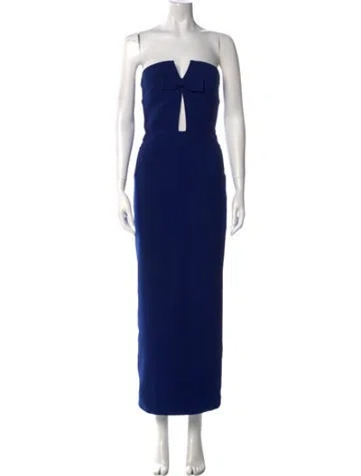 Pre-owned New Arrivals Strapless Midi Length Dress In Blue