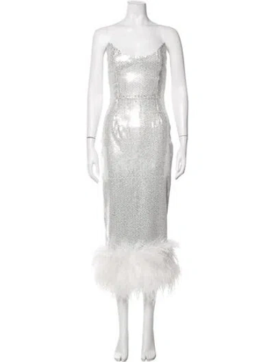 Pre-owned New Arrivals Strapless Midi Length Dress In White
