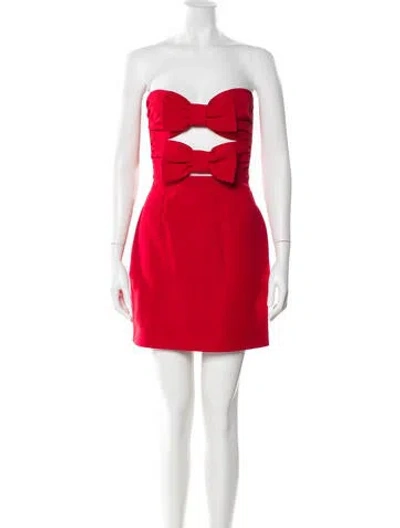 Pre-owned New Arrivals Strapless Mini Dress W/ Tags In Red