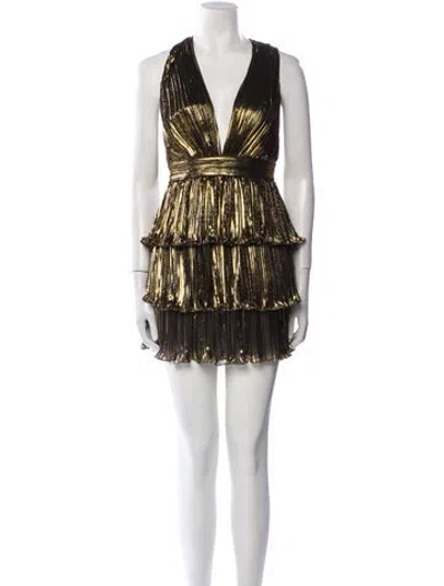 Pre-owned New Arrivals Striped Mini Dress In Brown