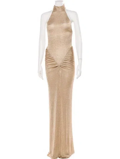 Pre-owned New Arrivals Turtleneck Long Dress In Neutral