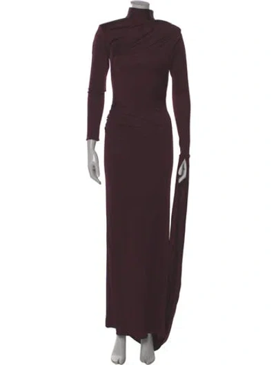 Pre-owned New Arrivals Turtleneck Long Dress In Purple