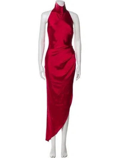 Pre-owned New Arrivals Turtleneck Long Dress In Red