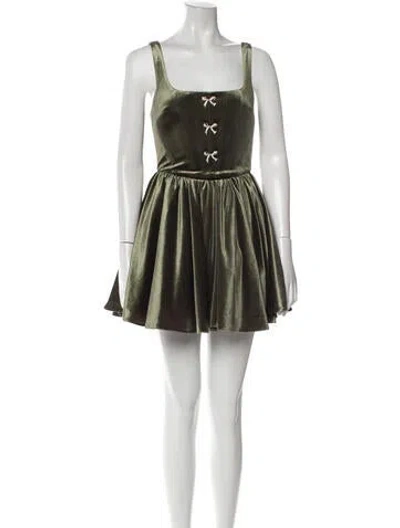 Pre-owned New Arrivals Velvet Mini Dress W/ Tags In Green