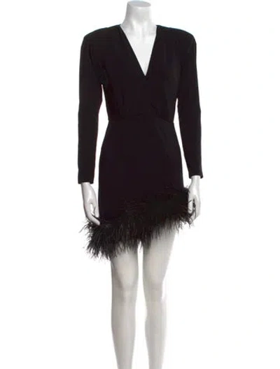 Pre-owned New Arrivals V-neck Mini Dress In Black