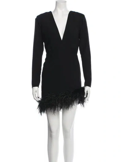 Pre-owned New Arrivals V-neck Mini Dress In Black