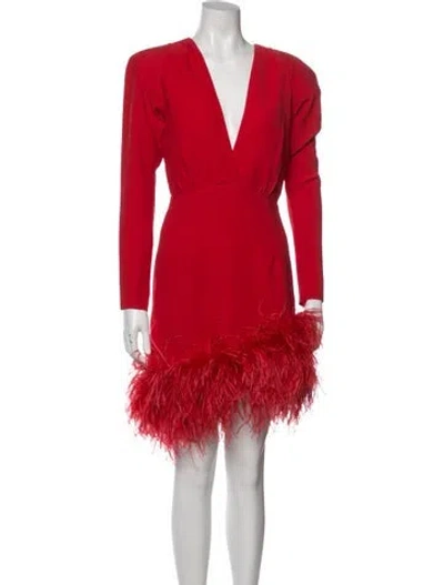 Pre-owned New Arrivals V-neck Mini Dress In Red