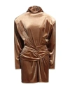 New Arrivals Woman Mini Dress Camel Size 10 Pes - Polyethersulfone In Beige