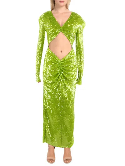New Arrivals Womens Paillettes Cut-out Evening Dress In Green