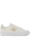 New Balance 100 Canvas Leather Sneakers In White