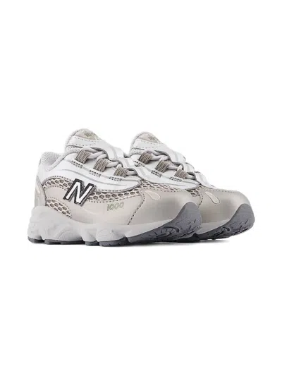 New Balance Kids' 1000 Bungee Lace Metallic-effect Sneakers In Gray
