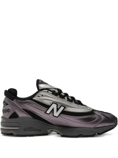 New Balance 1000 Lace-up Metallic Sneakers In Black