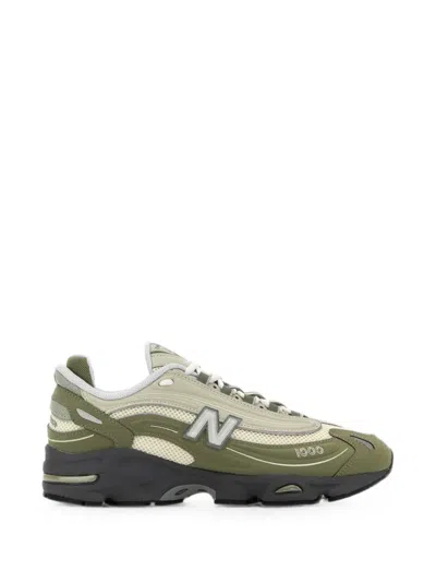 New Balance Multicolor Rubber And Mesh 1000 Sneakers In Green