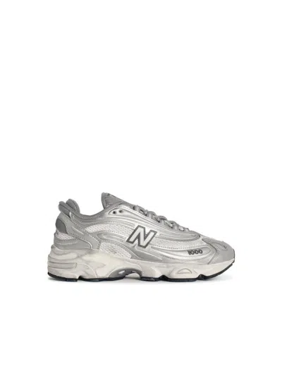 New Balance 1000 Silver Fabric Blend Sneakers In Animal Print