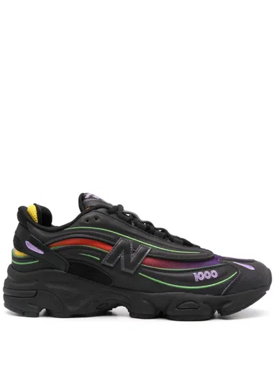New Balance Black Mesh Sneakers With Multicolor Details