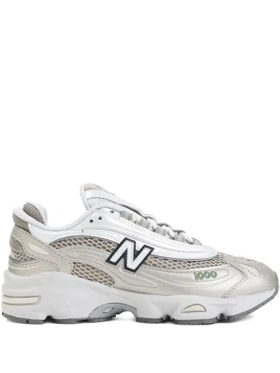 New Balance 1000 Silver Leather Sneakers In Multi
