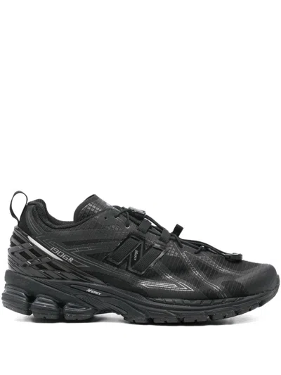 New Balance Mens Triple Black 1906 Brand-patch Leather And Mesh Low-top Trainers