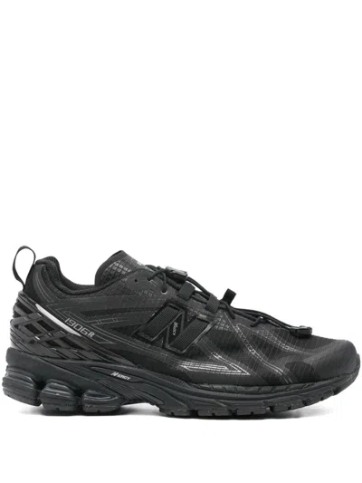 New Balance Mens Triple Black 1906 Brand-patch Leather And Mesh Low-top Trainers