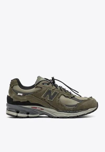 New Balance 2002 Low-top Sneakers In Dark Moss Leather In Green