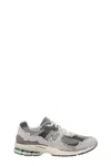 New Balance 2002r Grey Low Top Sneakers With Logo Patch In Suede Unisex In Multi
