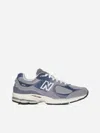 New Balance 2002 Branded Suede And Mesh Low-top Trainers In Grey,blue