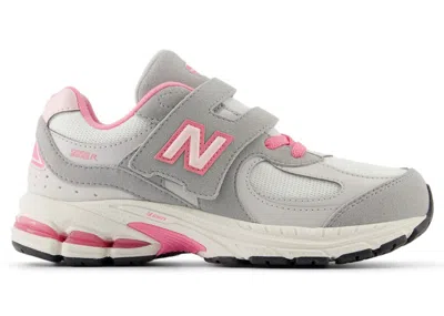 Pre-owned New Balance 2002r Hook And Loop Sneakers In Raincloud/signal Pink