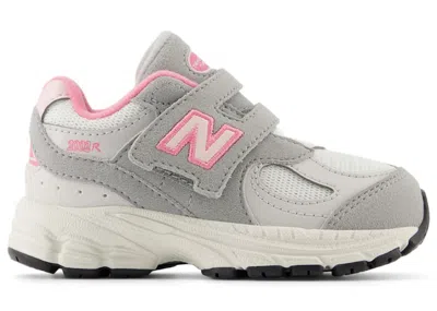 Pre-owned New Balance 2002r Hook And Loop Sneakers In Raincloud/signal Pink