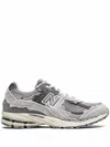 New Balance 2002r Grey Low Top Sneakers With Logo Patch In Suede Unisex In Multi