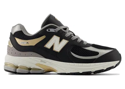 Pre-owned New Balance 2002r Sneakers In Black/sea Salt/gold Metallic